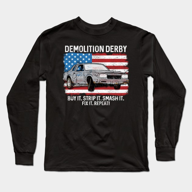 Demolition Derby Long Sleeve T-Shirt by RadStar